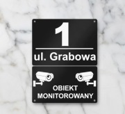 Tabliczka z adresem 2w1obiekt monitorowany