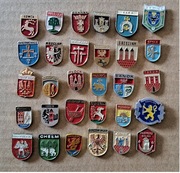 HERBY MIAST POLSKICH - zestaw odznak