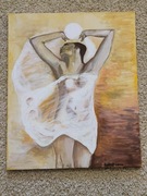 Obraz na płótnie, farba, postać kobieca roz. 50x60 cm