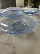 Komplet talerzyków na ciasto huta szkła Ząbkowice