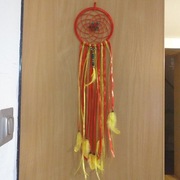 Łapacz snów Czerwony z piorkami