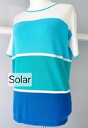 Solar bluzka w pasy sweterek dzianina niebieska turkusowa