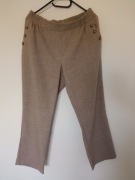 Beżowe spodnie damskie na gumie r 44 pas 82-100cm