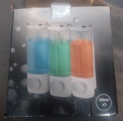 Naścienny Dozownik mydła Żelu pod prysznic szamponu 3 komory