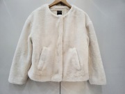 Pluszowe futerko Kurteczka Zara Ecru Bezowe rozm XS