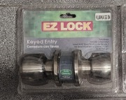 EZ LOCK klamka gałka z zamkiem srebrna kluczem 