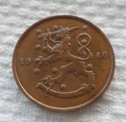 Finlandia Republika Suomi 10 penni penniä 1940 KM# 24 Ładny stan