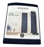 Zasłony na przelotkach Smukee velvet aksamit 140 cm x 250 cm granatowe 