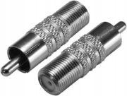 Przejściówka Wtyk Cinch (RCA) na Gniazdo F długość 38 mm (2 szt.)