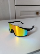 Okulary sportowe przeciwsłoneczne rowerowe pomarańczowe czarne nowe 