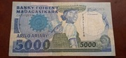 BANKNOT MADAGASKAR 5000 ARIVO ARIARY DUŻY BANKNOT RZADKI