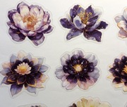 20 dużych naklejek kwiaty czarny scrapbooking