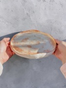 Płaski talerz ceramiczny handmade | organiczna forma | 22 cm | unikat