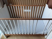 regulowane drewniane łóżeczko 140x70 Szynaka Meble + stelaż + materac Hevea
