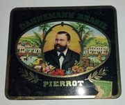 Stare pudełko blaszane Dannemann Brasil Pierrot po cygarach. 