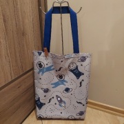 DZIEŃ KOTA - KOTY W KOSMOSIE - nowa torba zakupowa -rękodzieło handmade