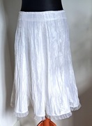 Biała szeroka spódnica midi kresz boho cottagecore romantic M/S