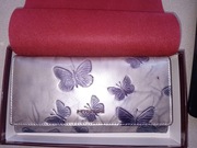 Portfel skórzany damski, PETERSON PTN 42122-BF, srebrny