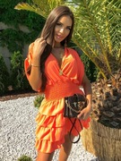 Sukienka premium egzotyczna pomarańcza - La Diva -  polski producent - S/M