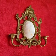 Mosiężne lusterko swiecznik 