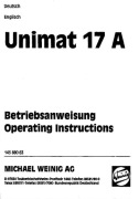 Strugarka czterostronna Weinig Unimat 17A - instrukcja obsługi DTR