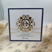 zaproszenia na komunię ze złotą nitką