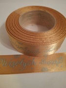 Wstążka tasiemka świąteczna złota szer.25 mm; dł.22 m