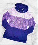 Fioletowa bluza w pasy z golfem rozmiar L
