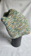 Czapka kolorowa melanż dziergana na drutach zimowa jesienna