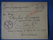 OFLAG X A 1940  ZWYKŁA KOPERTA- List do obozu /bez nadawcy-stempel cenzury/