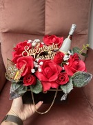 Torebka bukiet z kwiatami mydlanymi na różne okazje