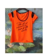 koszulka z wycięciami na ramionach top t-shirt bluzka letnia