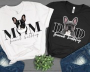 Personalizowana koszulka z psem BULDOG FRANCUSKI Dog Dad Dog Mam PREZENT