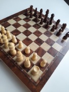 szachy drewniane duże 29cm warcaby tryktrak gry logiczne planszowe