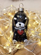 Bombka szklana piesek nowa jak PRL