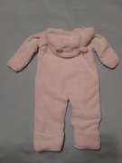 Kombinezon 62, 68 z uszami wiosenny, pajacyk biały mięciutki