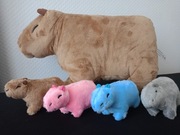 Maskotka, pluszak kapibara mama i 4 małe 34cm nowa