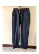 proste dresy joggers chinosy spodnie dresowe sportowe  casual granatowe 