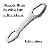 Klucz płaski wielorozmiarowy od 8 do 24 mm.