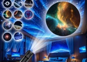 Projektor LED USB z Galaktyką 10 wzorów układ słoneczny  galaktyka kosmos