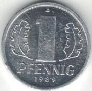 Niemcy NRD DDR 1 pfennig 1989 - nr 3
