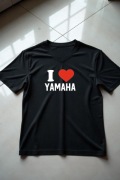 Czarna Koszulka M I Love Yamaha | Prezent dla Chłopaka, Fana Motocyklisty