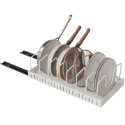 Regulowany Organizer Stojak Na Patelnie I Pokrywki Biały