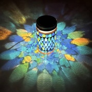 Lampa solarna BOHO LED Niebieska Dekoracja Mozaika Ogród Altana Patio