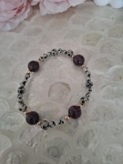 Bransoletka handmade z naturalnych kamieni hematyt granat jaspis dalmatyńsk