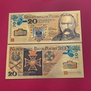 Polskie Banknoty Pozł. 24 k GOLD Piłsudski Legiony