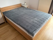 Łóżko drewniane 200x140 z materacem i pojemnikiem