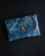 Portfel skórzany handmade niebieski