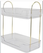 Organizer Półka na Kosmetyki 2-Poziomowy Kolor Złoty