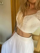 Piękny komplet ślubny boho, rustykalny set ślubny w kolorze białym maxi 